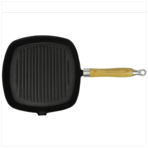 vidaXL Grill Pan with Wooden Handle
