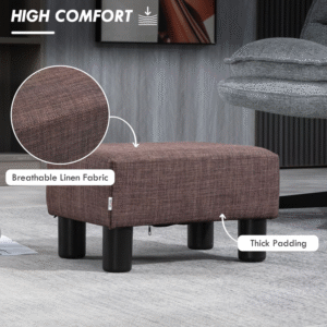 Homcom Chic Linen Fabric Footstool