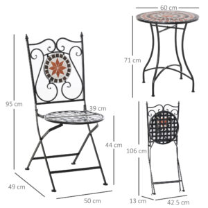 Outsunny Elegant 3pc Bistro Set