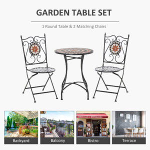 Outsunny Elegant 3pc Bistro Set