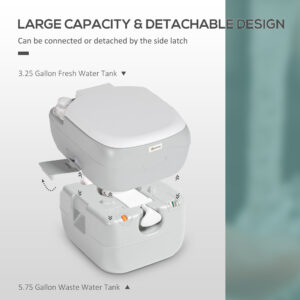 Outsunny Portable Toilet w/ Detachable Tank