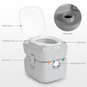 Outsunny Portable Toilet w/ Detachable Tank