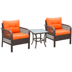 Outsunny 3pc Patio Rattan Bistro Set