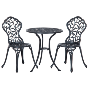 Outsunny Cast Aluminium 3pc Bistro Set