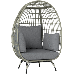Outsunny PE Rattan Egg Chair with Cushions, Charcoal Grey - Image 1 of 1