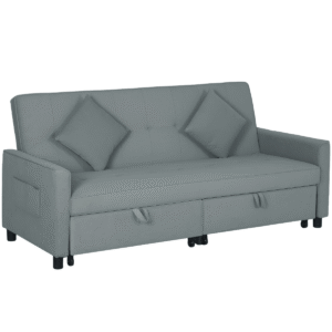 Homcom Reversible Sofa Bed with Cushions, Grey - Image 1 of 1