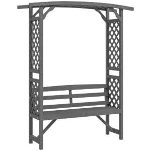 Outsunny Wooden Garden Arbour with Bench, Grey - Image 1 of 1