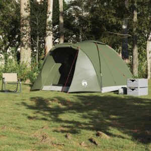 vidaXL 2-Person Fishing Tent Olive Green - Image 3 of 5