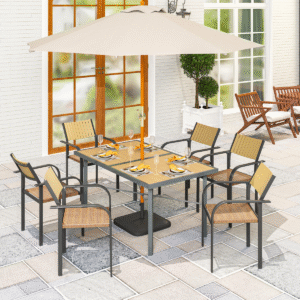 Outsunny Garden Table with 5cm Umbrella Hole - Image 1 of 7