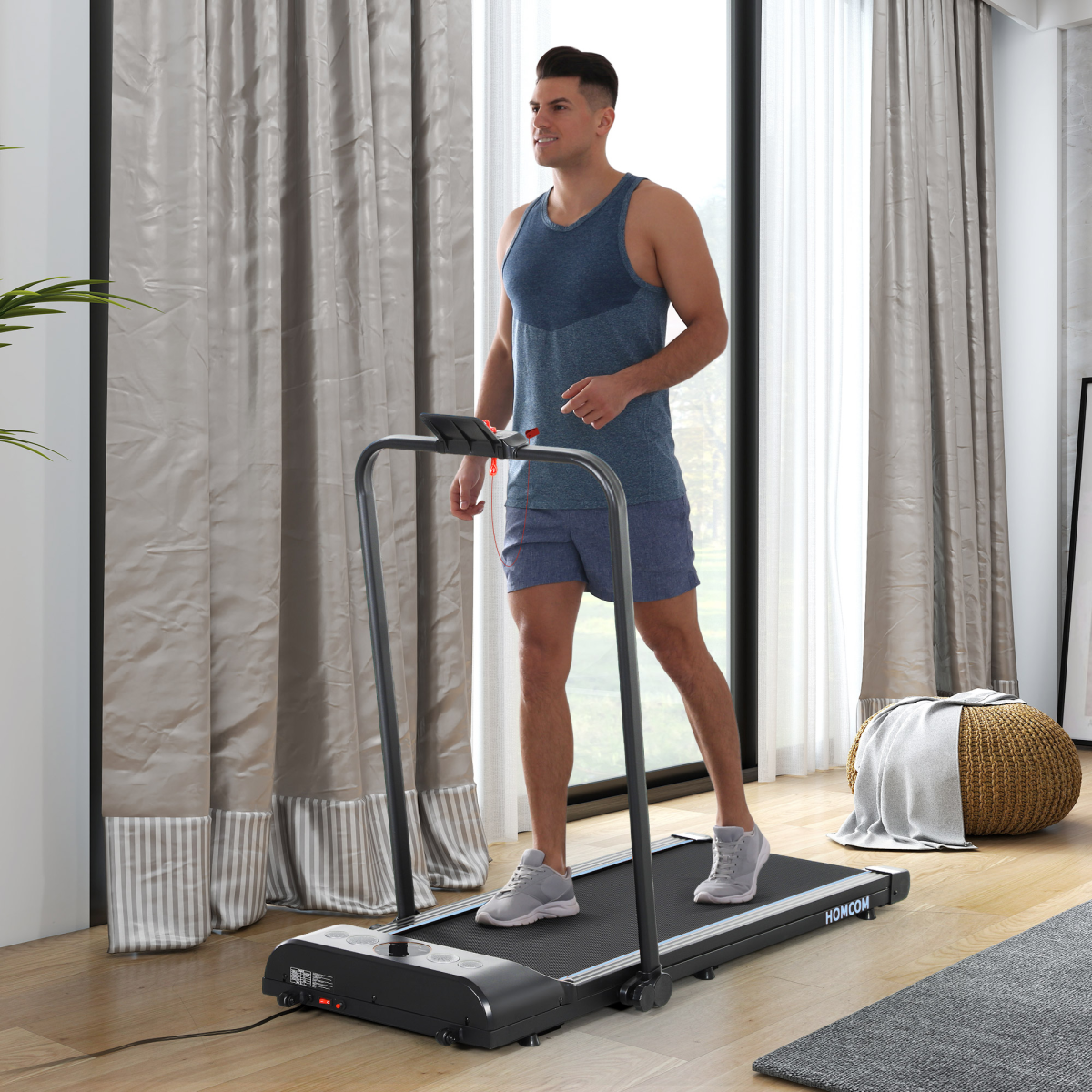 Homcom Foldable Walking Treadmill w/ LED Display - Image 1 of 7 Homcom Foldable Walking Treadmill w/ LED Display - Image 1 of 7