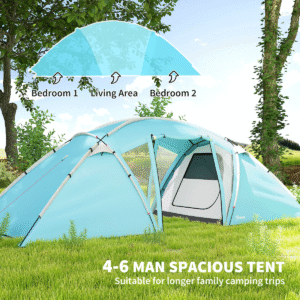 Outsunny 4-6 Man Tent w/ 2 Bedrooms - Image 3 of 7