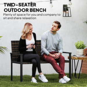 Outsunny Rattan Garden Bench - Image 3 of 7