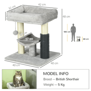 PawHut Small Cat Tree Tower with Posts PawHut Small Cat Tree Tower w/ Posts - Image 2 of 8