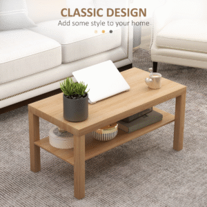 Homcom Coffee Table with Storage Shelf Homcom Coffee Table w/ Storage Shelf - Image 2 of 7