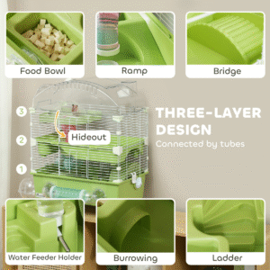 PawHut 3 Tier Hamster Cage with Accessories PawHut 3-Tier Hamster Cage with Accessories - Image 3 of 7