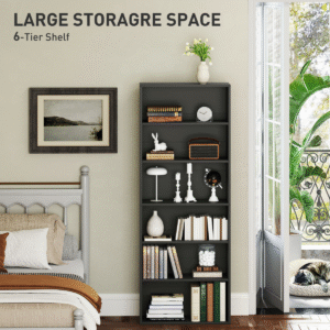 Homcom 6 Tier Bookshelf w/ Adjustable Shelves - Image 2 of 7