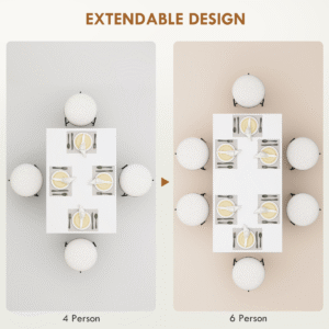 Homcom Extendable Dining Table Seats 4-6 - Image 3 of 7