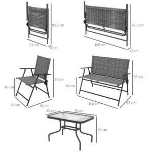 Outsunny Patio Furniture Set w/ Table - Image 3 of 8
