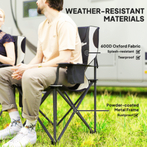 Outsunny 2 Padded Folding Picnic Chairs - Image 4 of 7