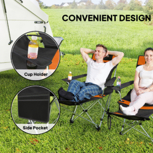 Outsunny 2 Reclining Camping Chairs - Image 3 of 7