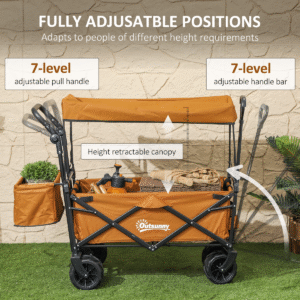 Outsunny Durable Folding Cart w/ Canopy - Image 3 of 8