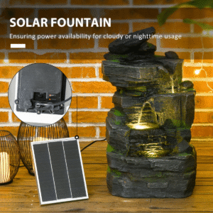 Outsunny Garden Fountain w/ LED Light - Image 3 of 7