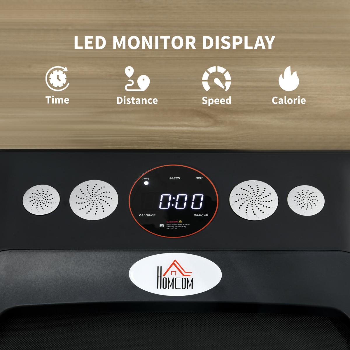 Homcom Foldable Walking Treadmill w/ LED Display – Image 4 of 7 Homcom Foldable Walking Treadmill w/ LED Display - Image 4 of 7