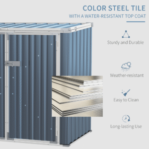 Outsunny 2-Bin Steel Rubbish Storage Shed - Image 3 of 8