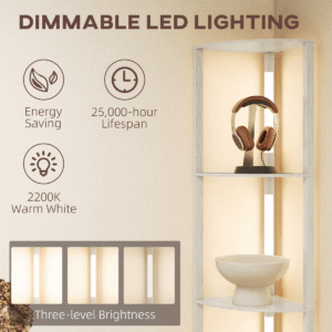 Homcom Corner Floor Lamp Warm White Homcom Corner Floor Lamp, Warm White - Image 3 of 7