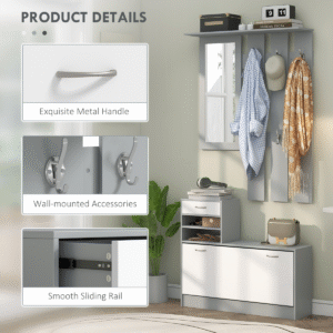 Homcom Hallway Furniture Set w/ Shoe Cabinet - Image 4 of 7