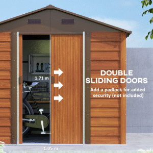 Outsunny 7.7×6.4ft Garden Shed w/ Sliding Door - Image 4 of 7