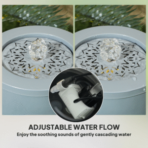 Outsunny Outdoor Waterfall Fountain Light Grey - Image 5 of 7