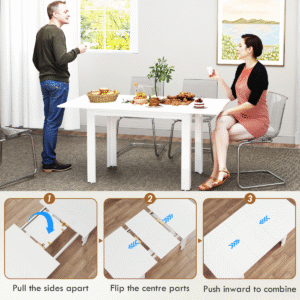 Homcom Extendable Dining Table Seats 4-6 - Image 4 of 7