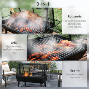 Outsunny 3-in-1 BBQ Rotisserie Grill - Image 3 of 8