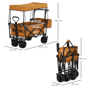 Outsunny Durable Folding Cart w/ Canopy - Image 4 of 8