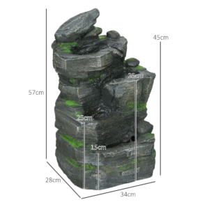 Outsunny Garden Fountain w/ LED Light - Image 4 of 7