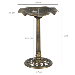 Outsunny Bird Bath With Lotus Leaf Basin Outsunny Bird Bath w/ Lotus Leaf Basin - Image 4 of 8