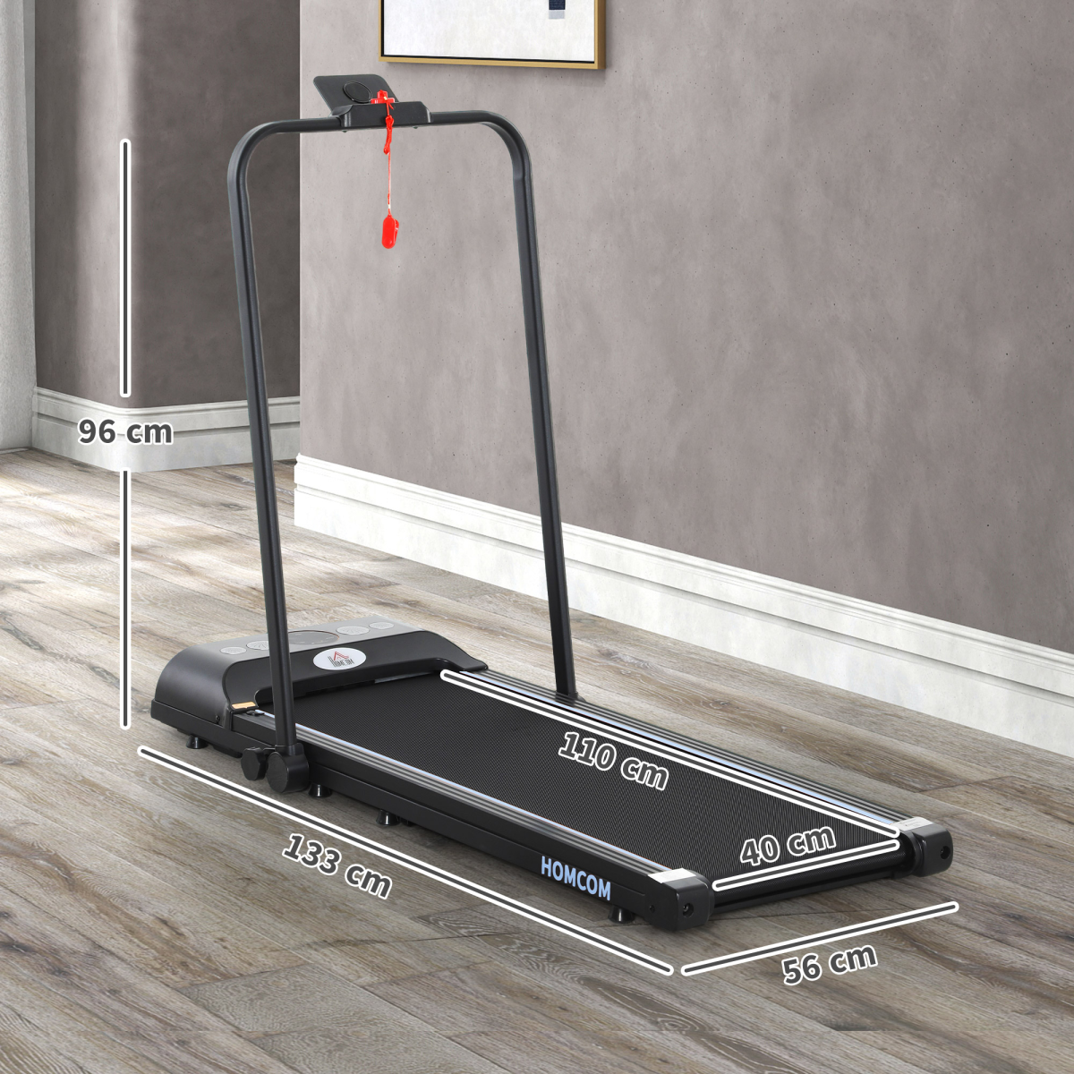 Homcom Foldable Walking Treadmill w/ LED Display – Image 5 of 7 Homcom Foldable Walking Treadmill w/ LED Display - Image 5 of 7