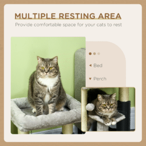 PawHut Small Cat Tree Tower with Posts PawHut Small Cat Tree Tower w/ Posts - Image 4 of 8