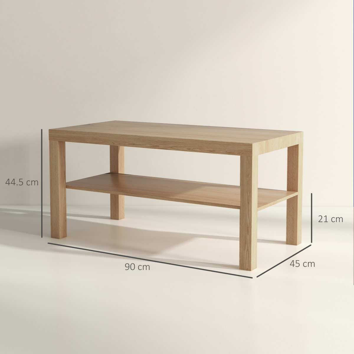 Homcom Coffee Table w/ Storage Shelf – Image 4 of 7 Homcom Coffee Table w/ Storage Shelf - Image 4 of 7