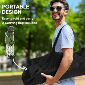 Outsunny 2 Reclining Camping Chairs Olive Green - Image 6 of 7