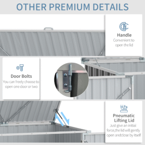 Outsunny 2-Bin Steel Rubbish Storage Shed - Image 5 of 8