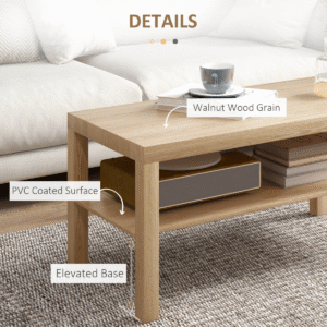 Homcom Coffee Table with Storage Shelf Homcom Coffee Table w/ Storage Shelf - Image 5 of 7