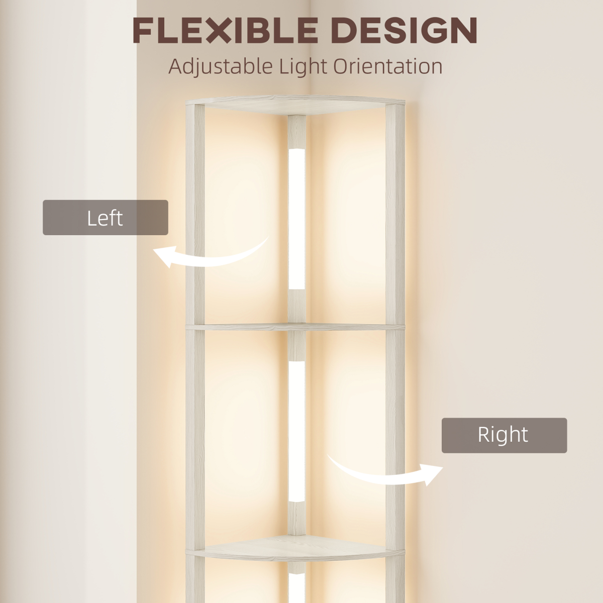 Homcom Corner Floor Lamp, Warm White – Image 5 of 7 Homcom Corner Floor Lamp, Warm White - Image 5 of 7