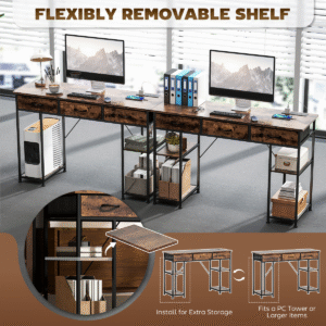 HOMCOM Computer Writing Desk With Shelves Homcom Computer Writing Desk w/ Shelves - Image 6 of 7