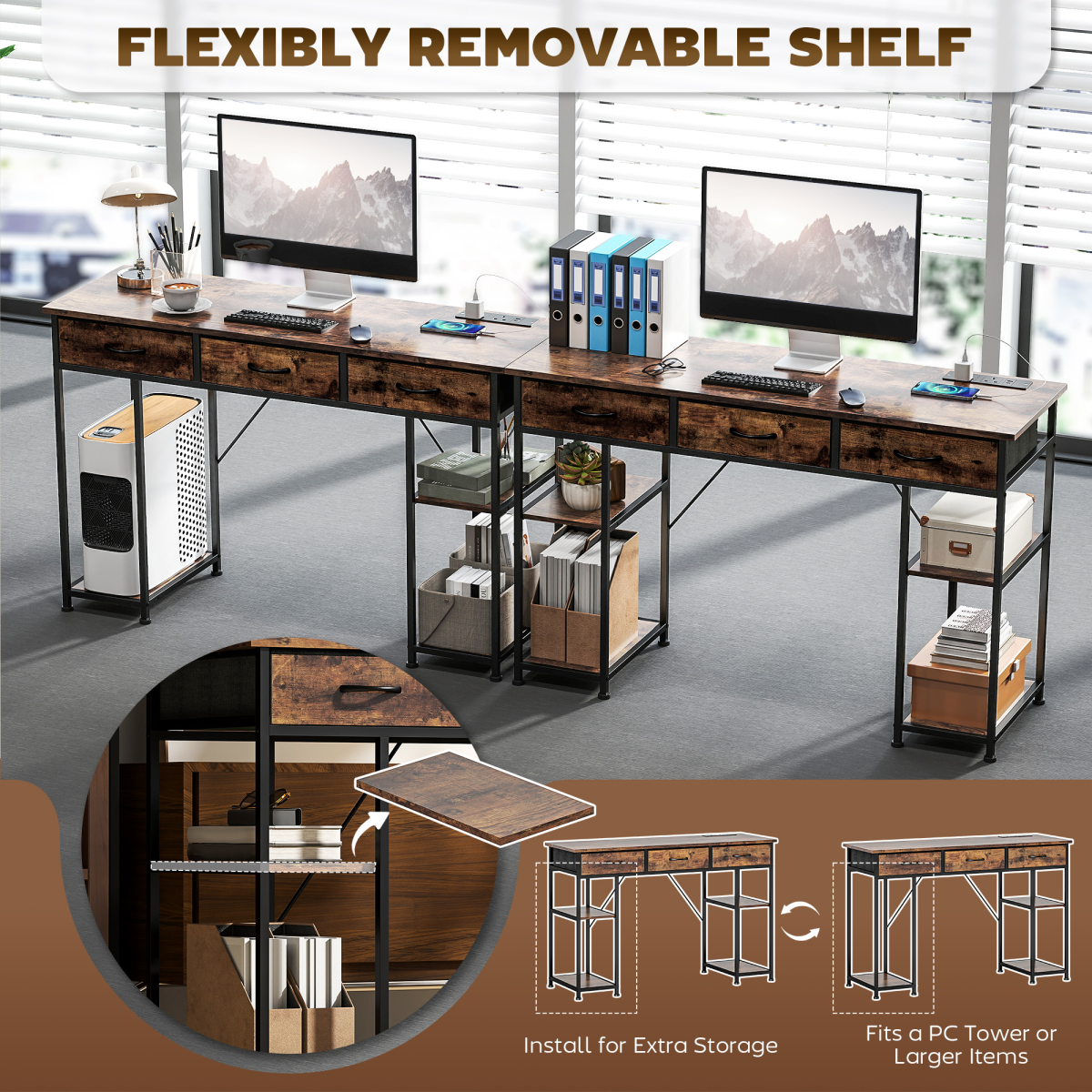 Homcom Computer Writing Desk w/ Shelves – Image 6 of 7 Homcom Computer Writing Desk w/ Shelves - Image 6 of 7