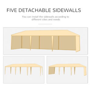 Outsunny 9mx3m Garden Gazebo White - Image 5 of 8