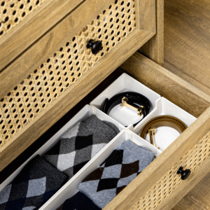 Homcom Rattan Chest of Drawers Wood Effect - Image 6 of 8