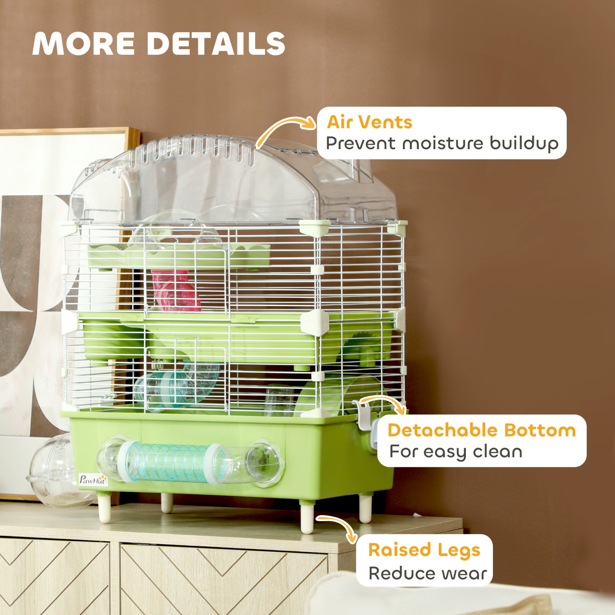 PawHut 3-Tier Hamster Cage with Accessories – Image 7 of 7 PawHut 3-Tier Hamster Cage with Accessories - Image 7 of 7
