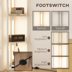 Homcom Corner Floor Lamp Warm White Homcom Corner Floor Lamp, Warm White - Image 6 of 7